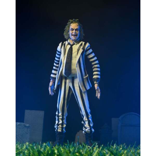 Beetlejuice 1988 Figura Beetlejuice Black and White Striped Suit 18 cm