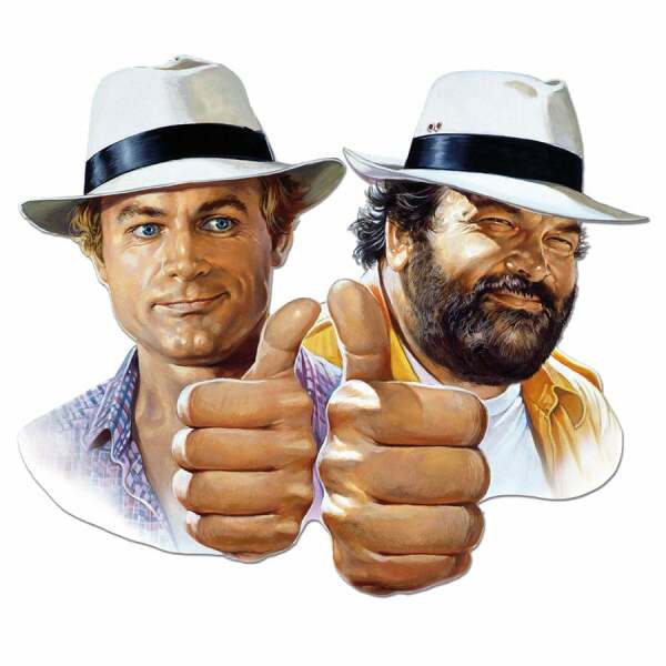 Bud Spencer & Terence Hill Placa de Chapa 3D Hill + Spencer 45 x 45 cm