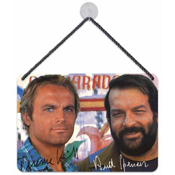 Bud Spencer & Terence Hill Placa de Chapa Autogramm 16,5 x 11,5 cm