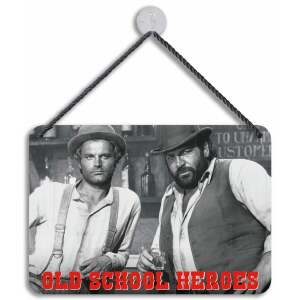 Bud Spencer & Terence Hill Placa de Chapa Old School Heroes 16,5 x 11,5 cm