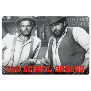 Bud Spencer & Terence Hill Placa de Chapa Old School Heroes 20 x 30 cm