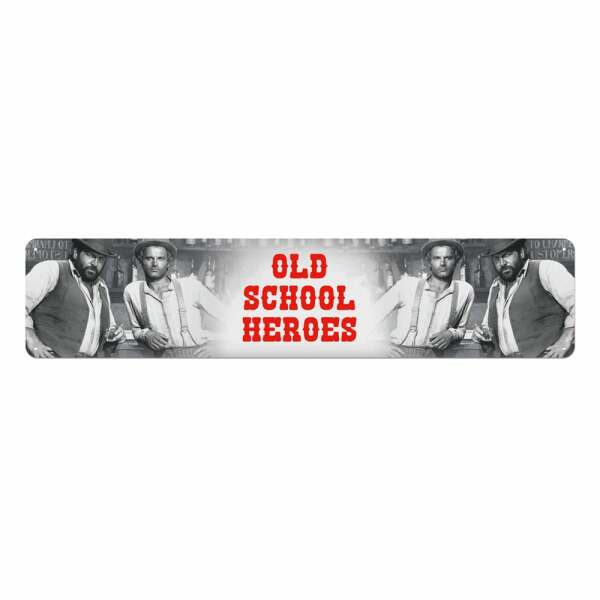 Bud Spencer & Terence Hill Placa de Chapa Old School Heroes 46 x 10 cm