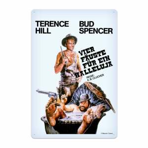 Bud Spencer & Terence Hill Placa de Chapa Vier Fäuste für ein Halleluja 20 x 30 cm