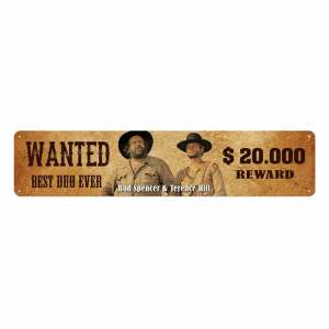 Bud Spencer & Terence Hill Placa de Chapa Wanted 46 x 10 cm