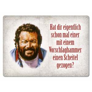 Bud Spencer Placa de Chapa Vorschlaghammer 10 x 15 cm