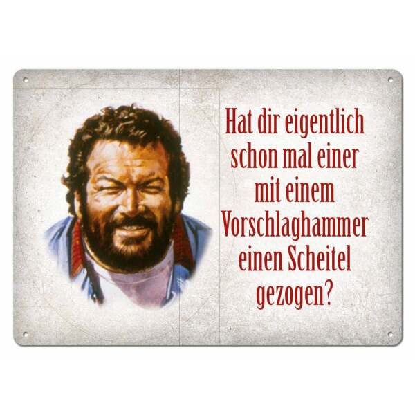 Bud Spencer Placa de Chapa Vorschlaghammer 10 x 15 cm