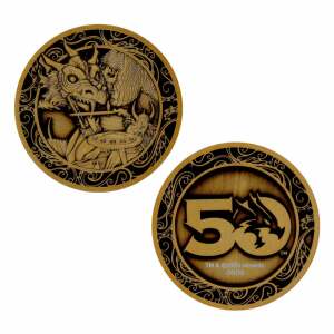 Dungeons & Dragons Moneda 50th Anniversary Antique Gold Edition 4 cm