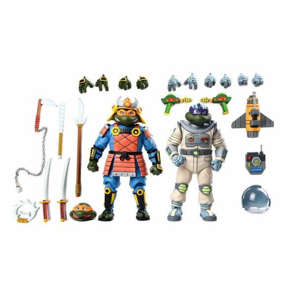 Tortugas Ninja (Cartoon) Pack de 2 Figuras Space Adventure & Samurai Turtles 18 cm