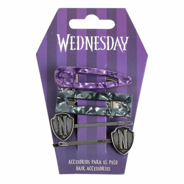 Wednesday Pack de 4 Accesorios para el pelo Pruple & Black