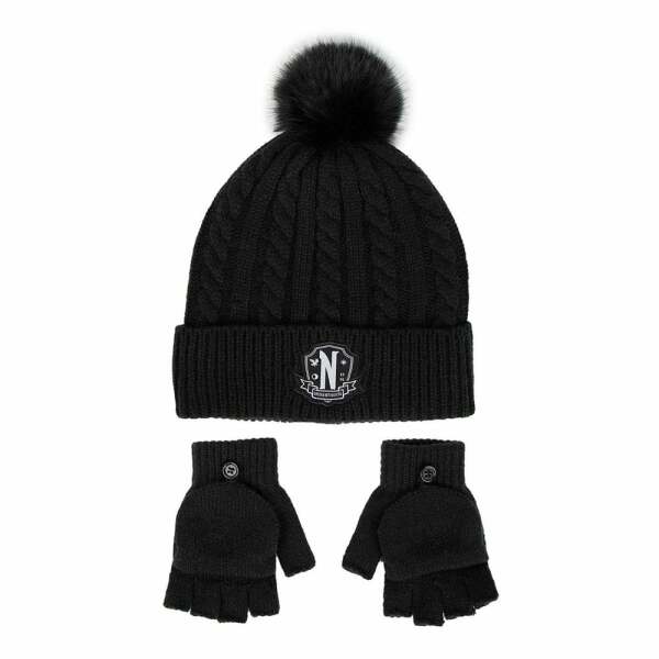 Wednesday Set de Beanie & Guantes Nervermore