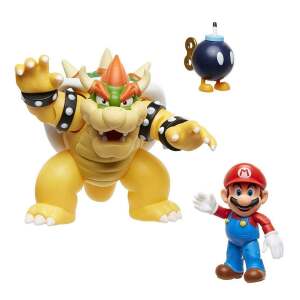 World of Nintendo Pack de 3 Figuras Mario vs. Bowser Lava Battle 6-15 cm