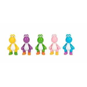 World of Nintendo Super Mario Pack de 5 Figuras Yoshi 6 cm