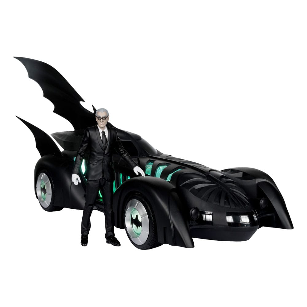 Batman Forever DC Multiverse Figura con Vehículo Alfred Pennyworth & Batmobile (Gold Label) 79 cm