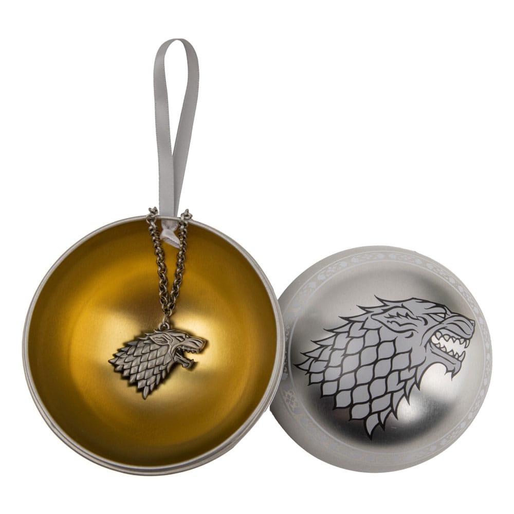 Game of Thrones Bola de Navidad con collar Stark