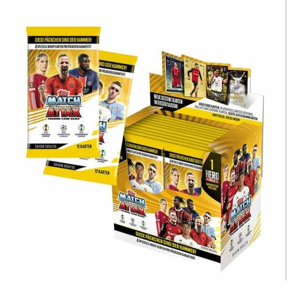 UEFA Club Competitions Match Attax TCG 2024 Caja de Sobres (36) *Edición Alemán*