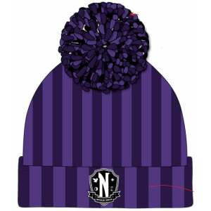 Wednesday Gorro Pom-Pom Nevermore Logo