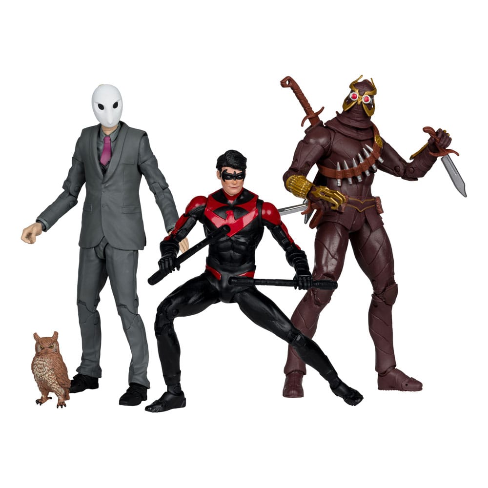 DC Multiverse Pack de 3 Figuras Paquete de 3 Nightwing vs. Talon & Owl (Batman: The Court of Owls) (Gold Label) 18 cm