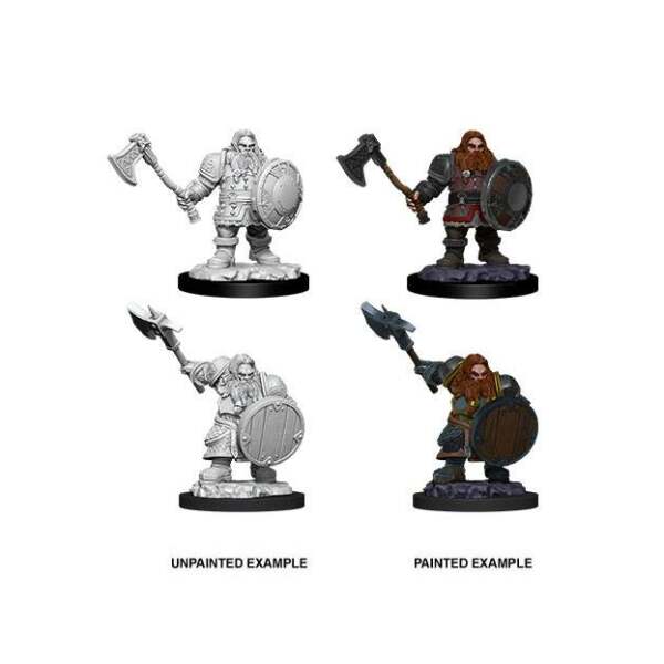 D&D Nolzur’s Marvelous Miniatures Miniaturas sin pintar Male Dwarf Fighter Caja (6)