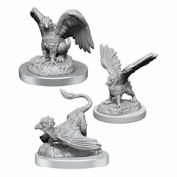 D&D Nolzur’s Marvelous Miniatures Pack de 3 Miniaturas sin pintar Griffon Hatchlings Caja (4)