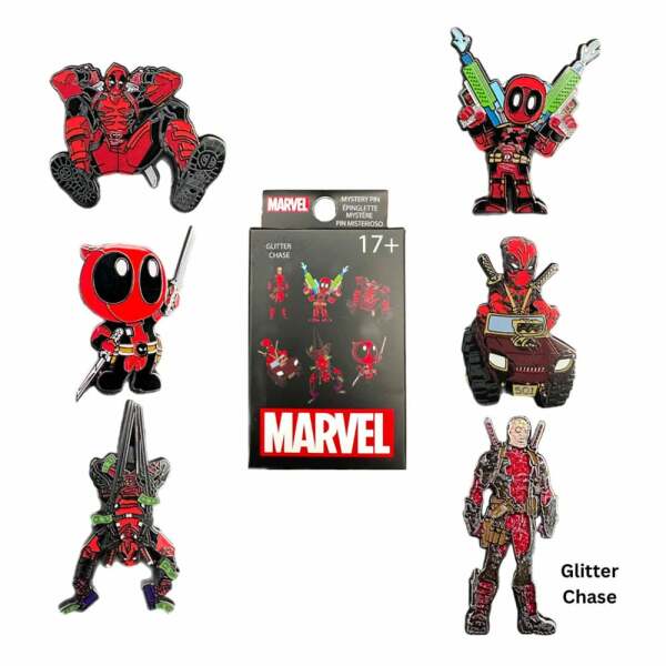 Deadpool by Loungefly Chapas esmaltadas Blind Box Deadpool Action Expositor (12)