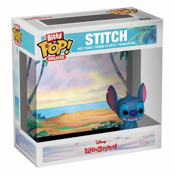 Disney Display de Figuras Bitty POP! Deluxe Vinyl Stitch(Beach) 2,5 cm