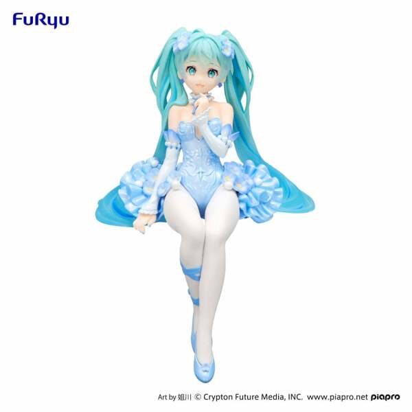 Hatsune Miku Estatua PVC Noodle Stopper Flower Fairy Nemophila Pail Blue Color Ver. 15 cm