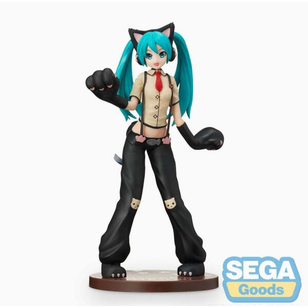 Hatsune Miku Project DIVA Arcade Future Tone Estatua PVC SPM Hatsune Miku Kitty Cat 23 cm