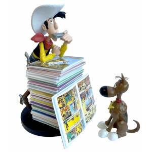 Lucky Luke: Lucky Luke and Rantanplan Stack of Comics Collector Figure