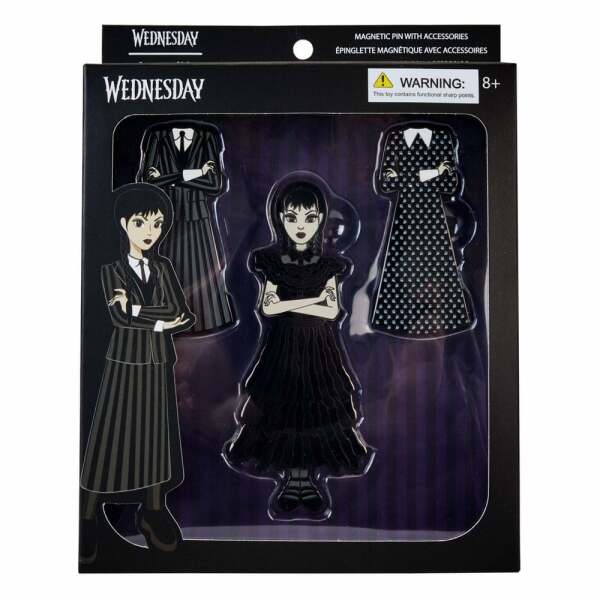 Wednesday by Loungefly Pin Set de 4 Chapas esmaltadas Wednesday Addams Paper Doll 3 cm