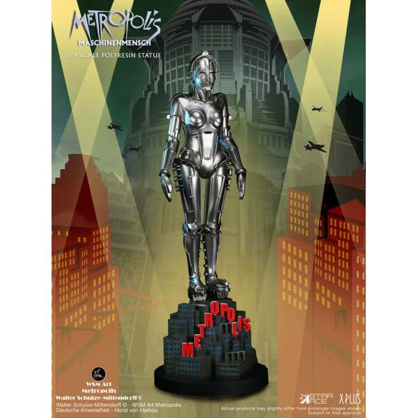 Metropolis Estatua 1/4 Maschinenmensch Silver 40 cm