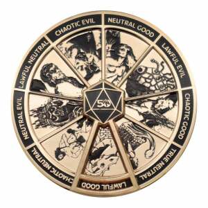 Dungeons & Dragons Chapa Alignment Spinner 24k Gold Plated Limited Edition