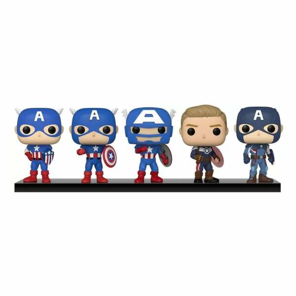 Marvel: Year of the Shield Pack de 5 Figuras POP! Vinyl Captain America: Through the Ages 9 cm