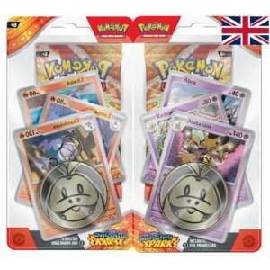 Pokémon TCG Scarlet & Violet 08 Blister Surging Sparks Premium Checklane *INGLÉS* Set (2)