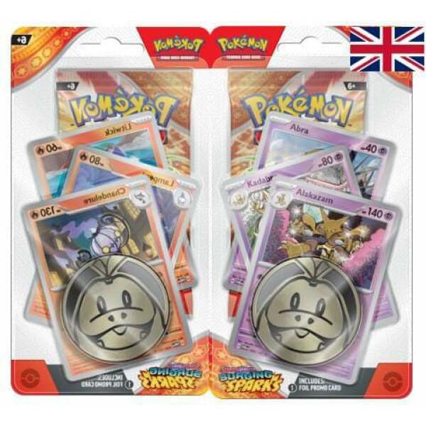 Pokémon TCG Scarlet & Violet 08 Blister Surging Sparks Premium Checklane *INGLÉS* Set (2)