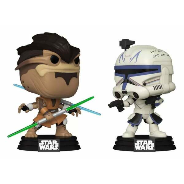 Star Wars: The Clone Wars Pack de 2 POP! Vinyl Figuras Cabezón Pong Krell vs. Captain Rex 9 cm