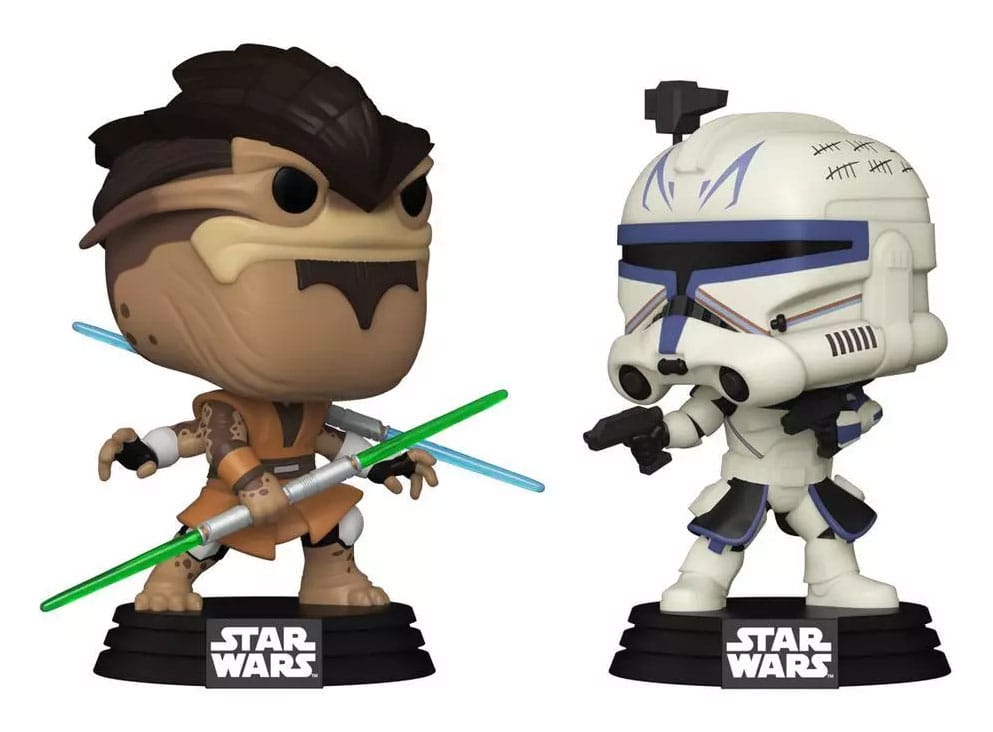 Star Wars: The Clone Wars Pack de 2 POP! Vinyl Figuras Cabezón Pong Krell vs. Captain Rex 9 cm