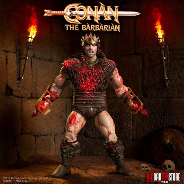 Conan el Bárbaro Figura Ultimates Conan Blood Soaked Pit Fighter 18 cm