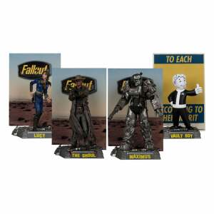 Fallout Pack de 4 Figuras Movie Maniacs Lucy, Maximus, The Ghoul & Vault Boy 15 cm