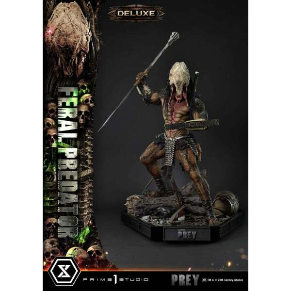 Prey (Movie) Estatua Museum Masterline Series 1/3 Feral Predator Deluxe Bonus Version 89 cm