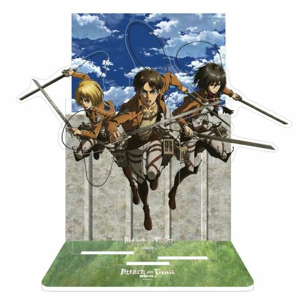 Attack on Titan diorama acrilico Eren, Mikasa & Armin 20 cm