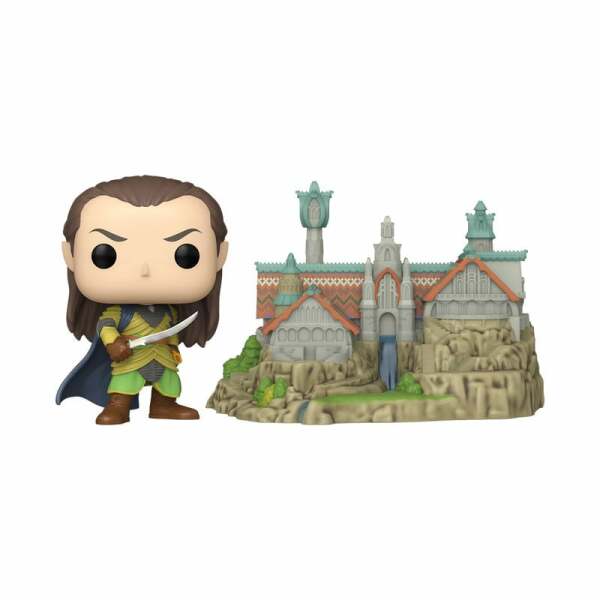 El Señor de los Anillos POP! Town Vinyl Figura Elrond & Rivendell 9 cm