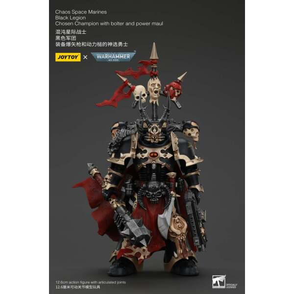 Warhammer 40k Actionfigur Chaos Space Marines Black Legion Chosen Champion with bolter and power maul 20 cm